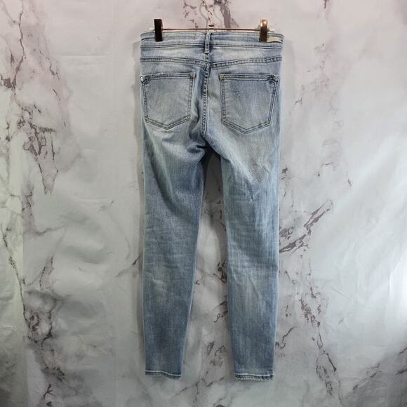 Anthropologie Jeans Womens 26 Skinny High Rise Light Wash Pilcro Distressed - Picture 1 of 12